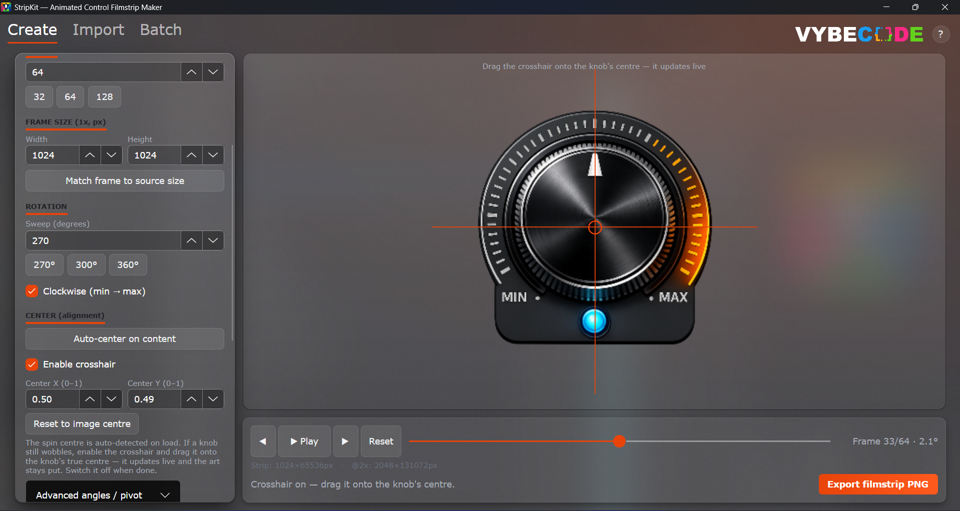 The StripKit application window